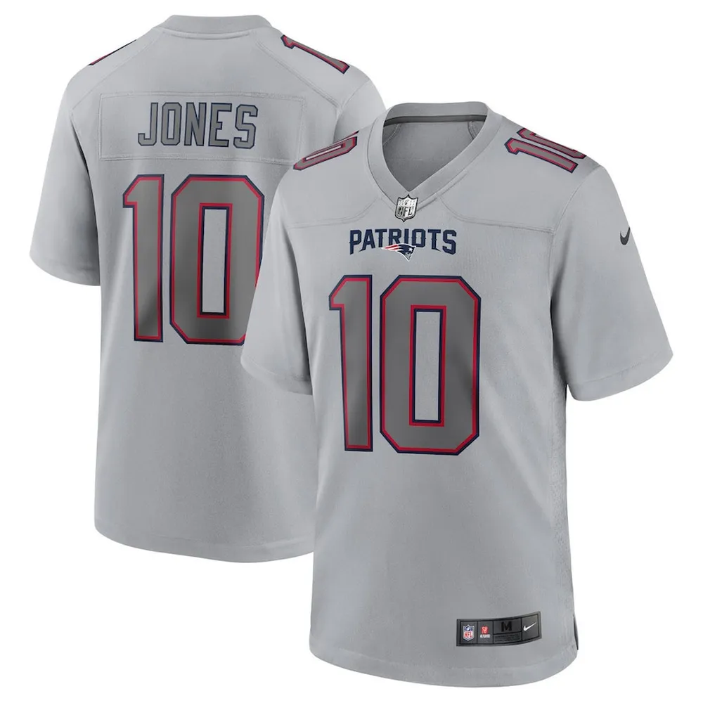 Mac Jones New England Patriots Atmosphere Fashion Game Jersey – Gray