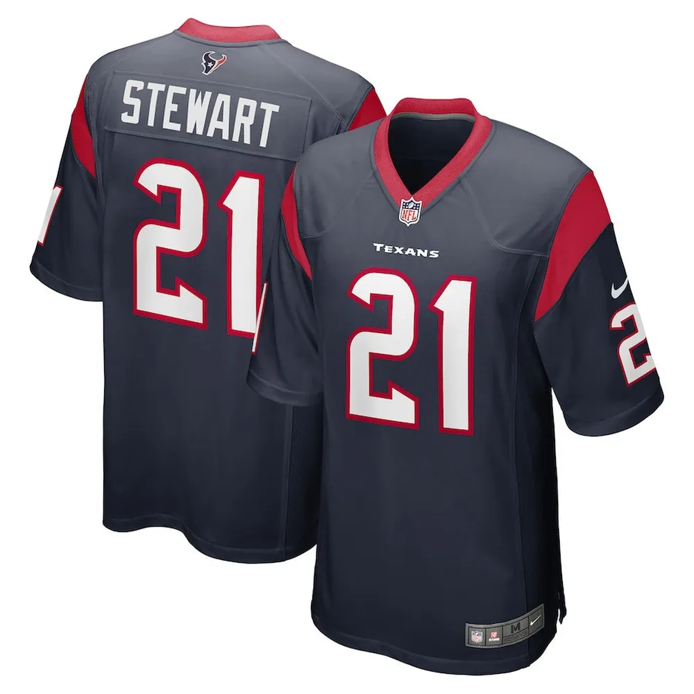 M. Stewart 21 Houston Texans Men’s Game Jersey – Navy