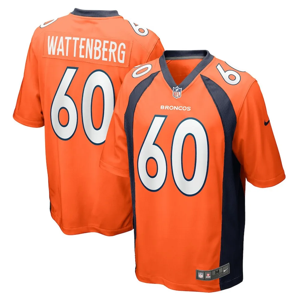 Luke Wattenberg Denver Broncos Game Player Jersey – Orange