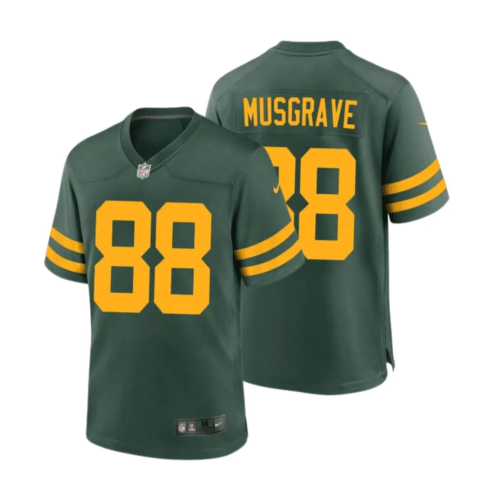 Luke Musgrave 88 Green Bay Packers 50s Classic Men Game Jersey – Green & Gold