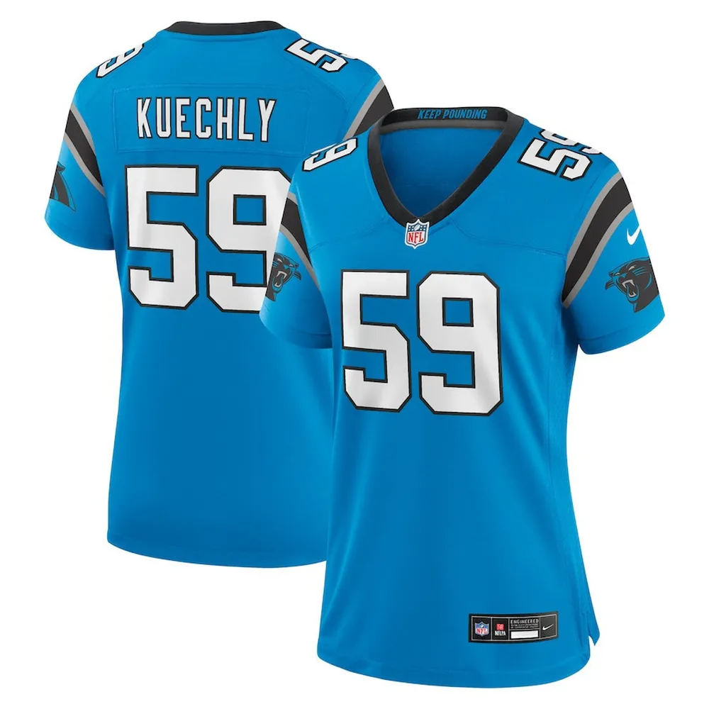 Luke Kuechly 59 Carolina Panthers Women’s Player Game Jersey – Blue