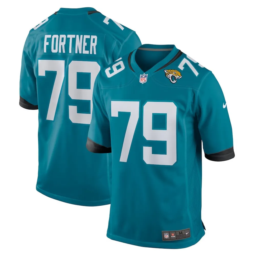 Luke Fortner 79 Jacksonville Jaguars Men’s Game Jersey – Teal