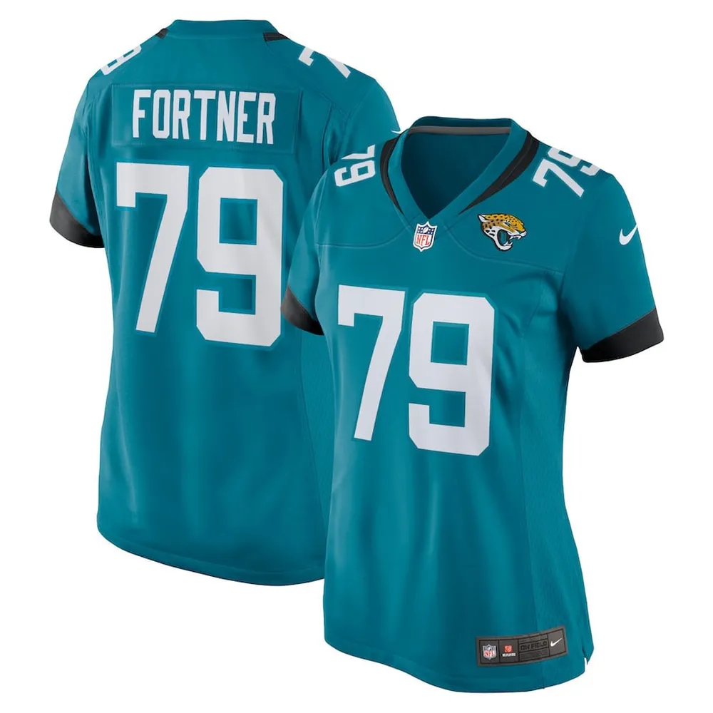 Luke Fortner 79 Jacksonville Jaguars Women’s Game Jersey – Teal