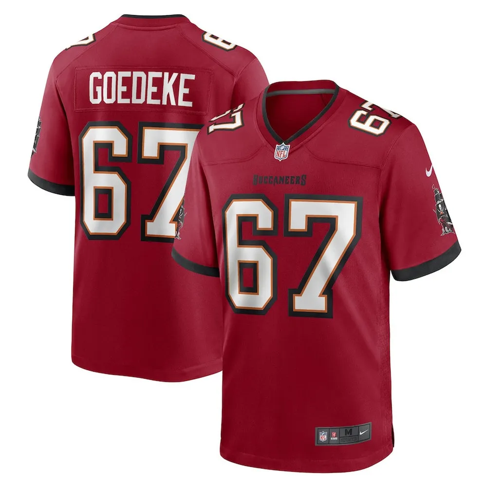 Luke Goedeke Tampa Bay Buccaneers Game Player Jersey – Red