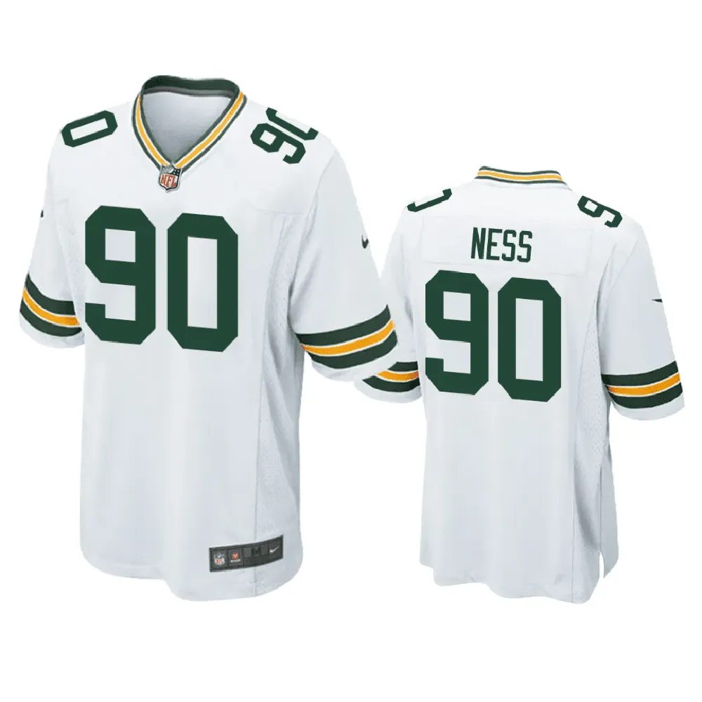 Lukas Van Ness 90 Green Bay Packers 2023 NFL Draft Game Jersey – White