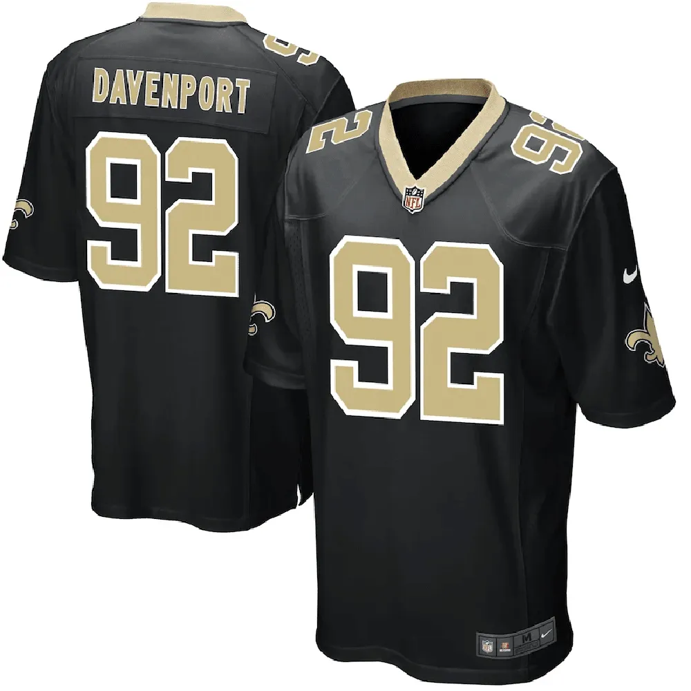 Marcus Davenport 92 New Orleans Saints Game Player Jersey – Black