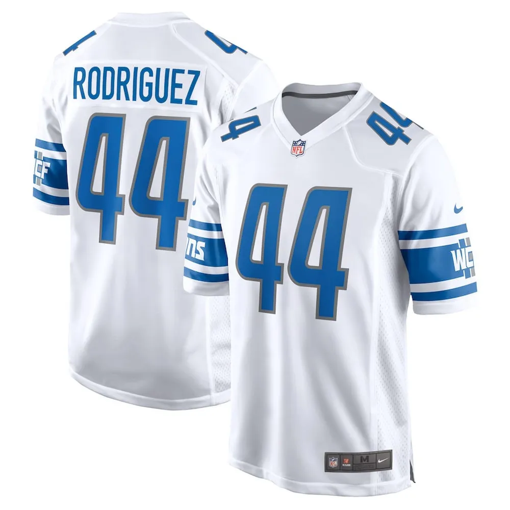 Malcolm Rodriguez 44 Detroit Lions Men’s Game Jersey – White