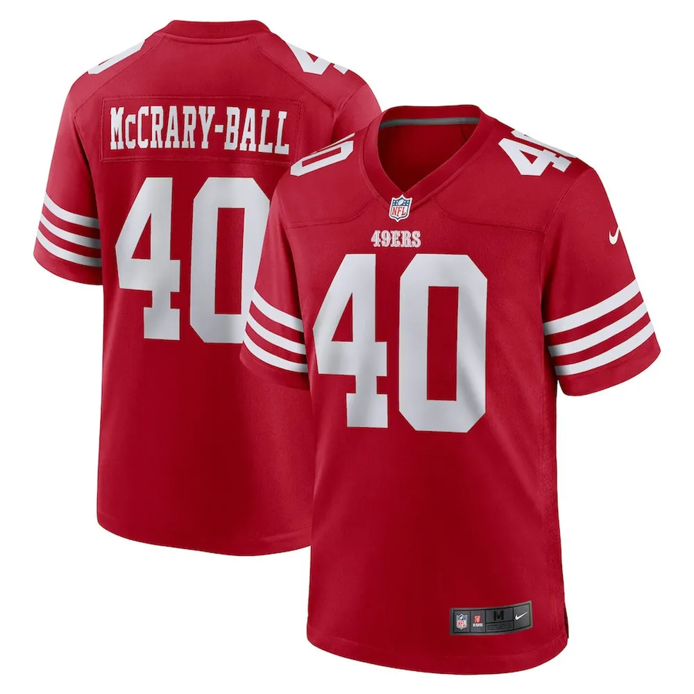 Marcelino McCrary-Ball San Francisco 49ers Game Player Jersey – Scarlet