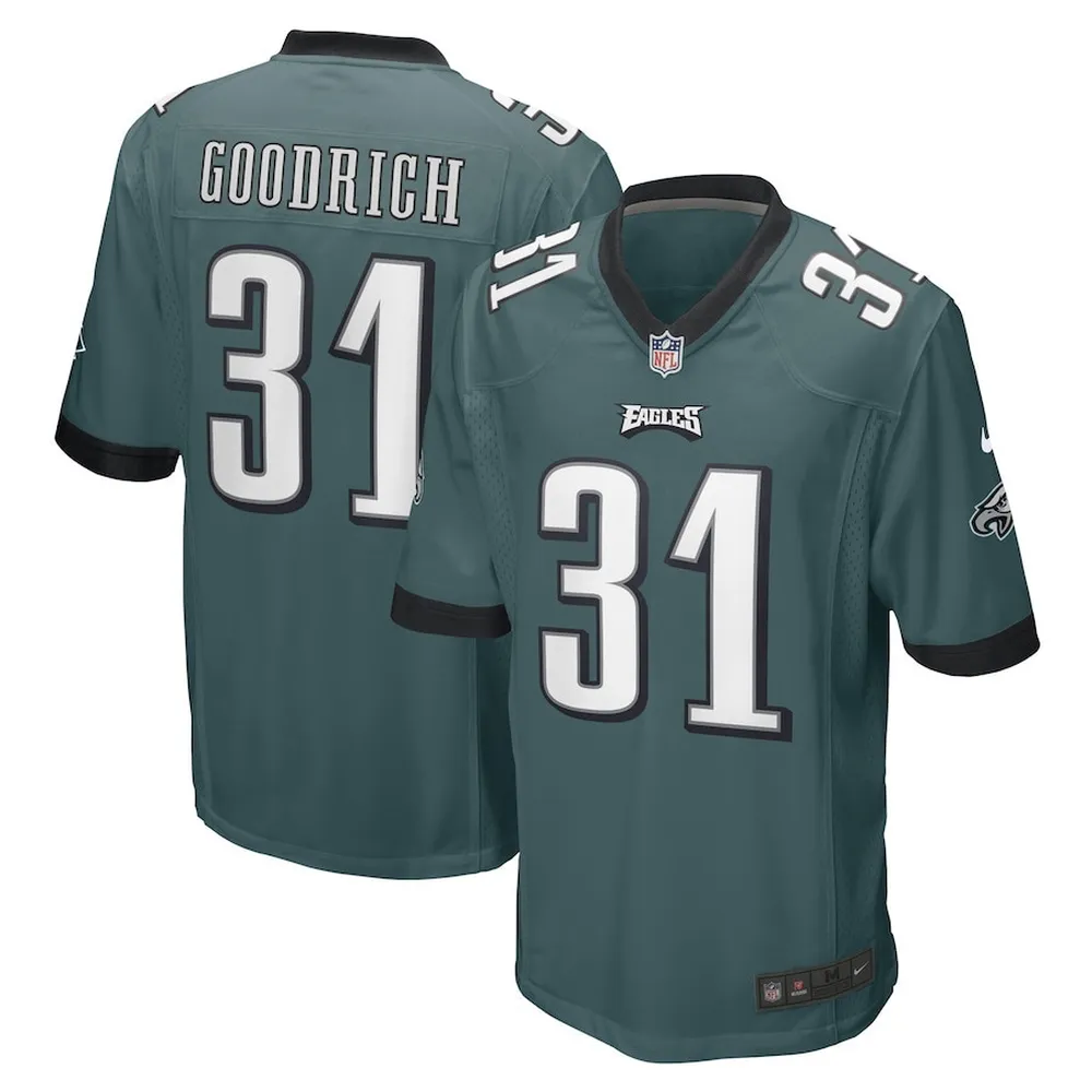 Mario Goodrich Philadelphia Eagles Game Player Jersey – Midnight Green