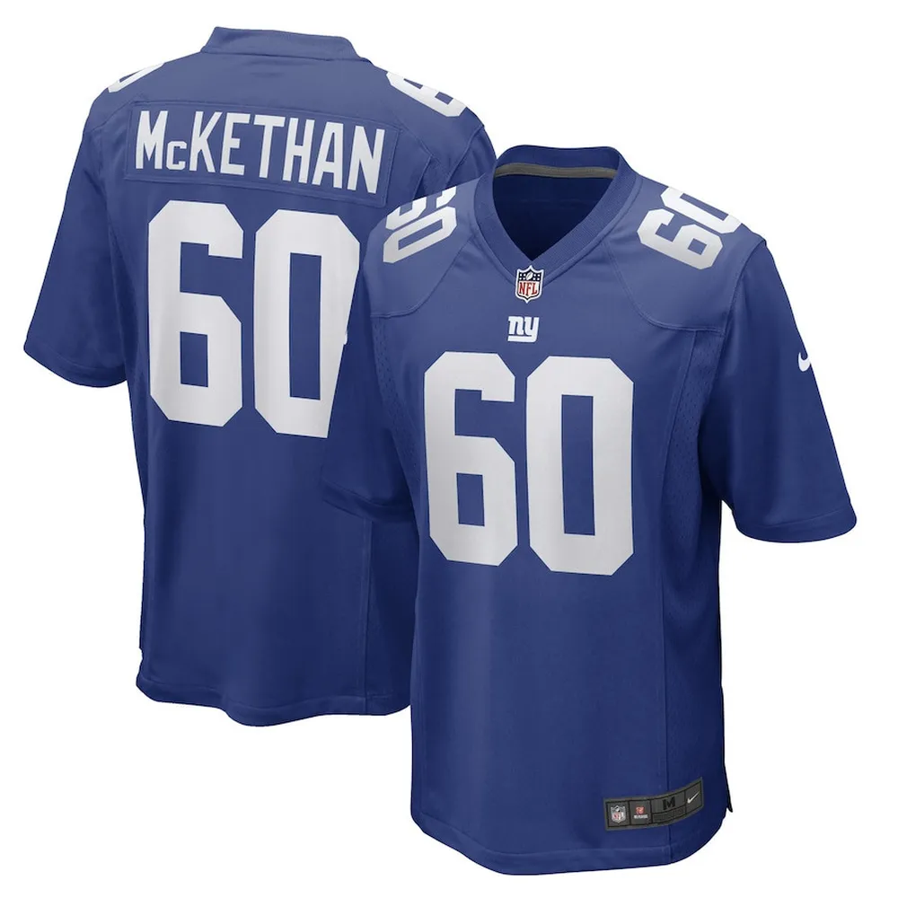 Marcus McKethan New York Giants Game Player Jersey – Royal