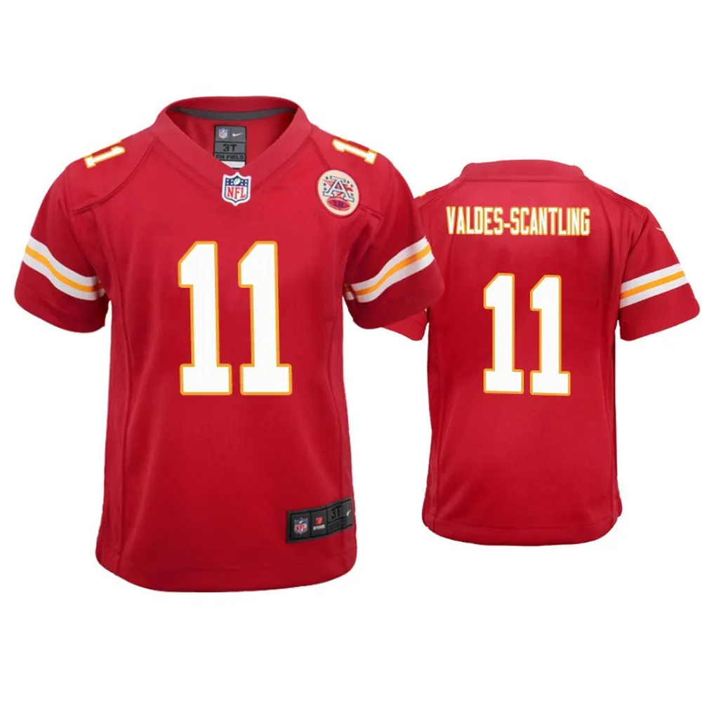 Marquez Valdes-Scantling 11 Kansas City Chiefs Youth Game Jersey – Red Jersey