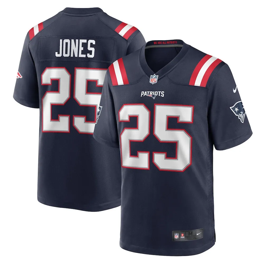 Marcus Jones New England Patriots Game Player Jersey – Navy