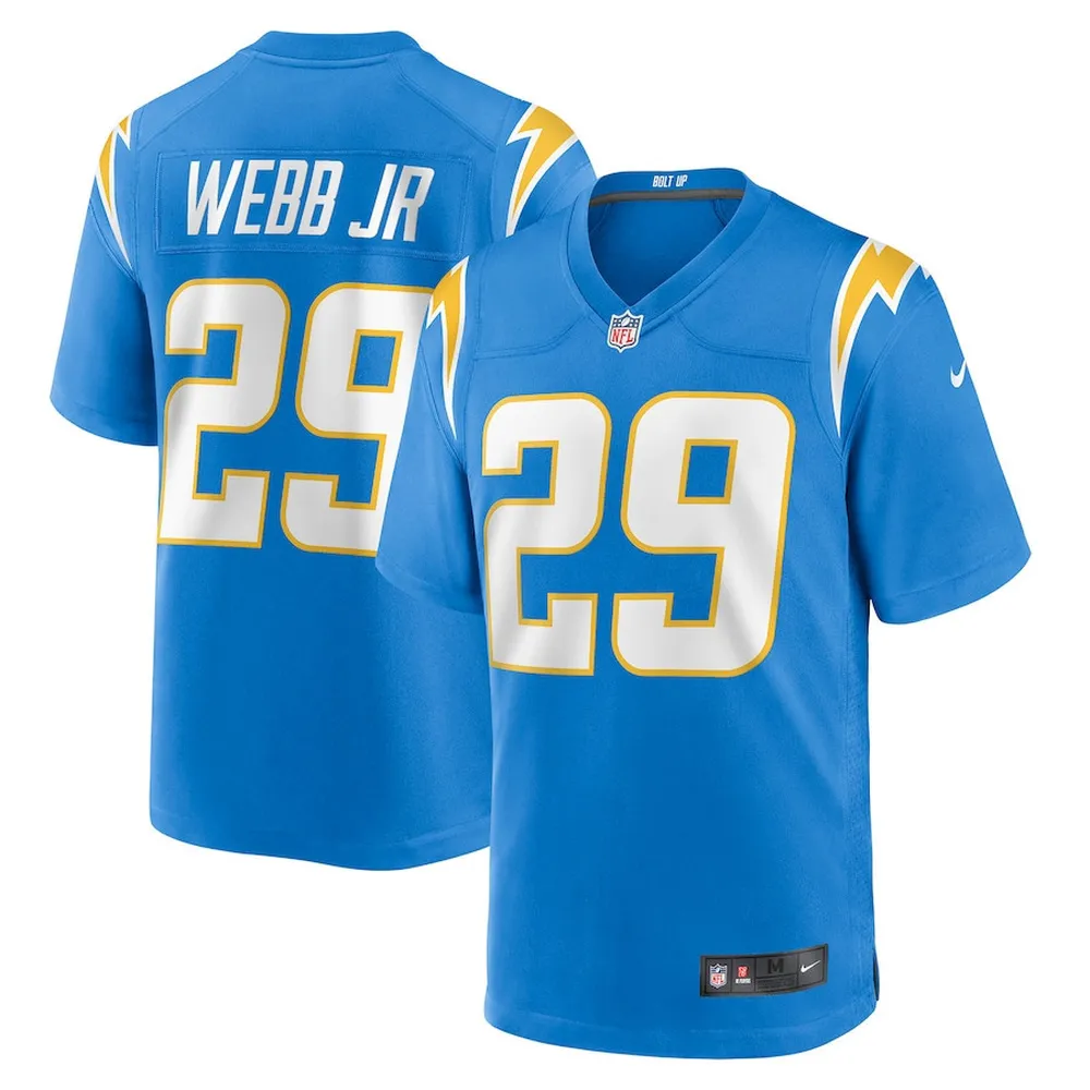 Mark Webb Jr. 29 Los Angeles Chargers Game Jersey – Powder Blue