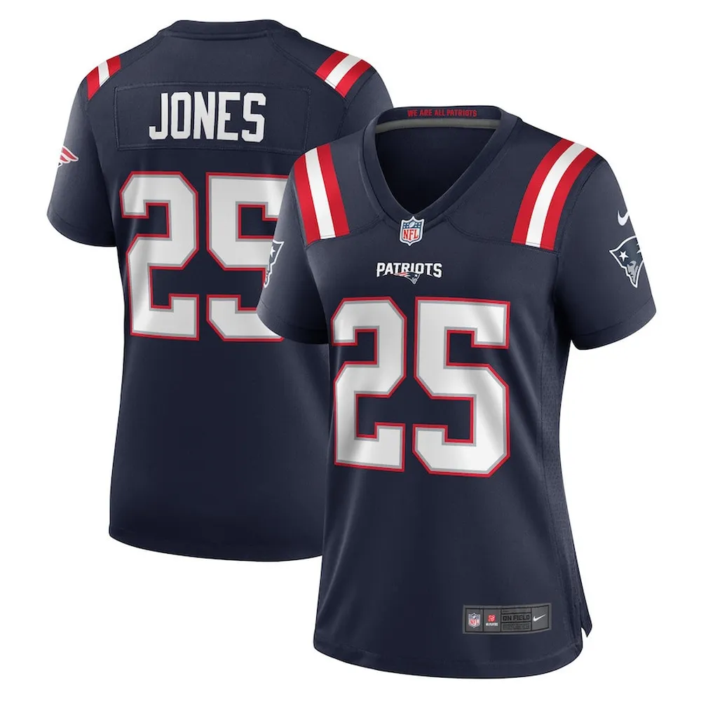 Marcus Jones New England Patriots Women’s Game Player Jersey – Navy