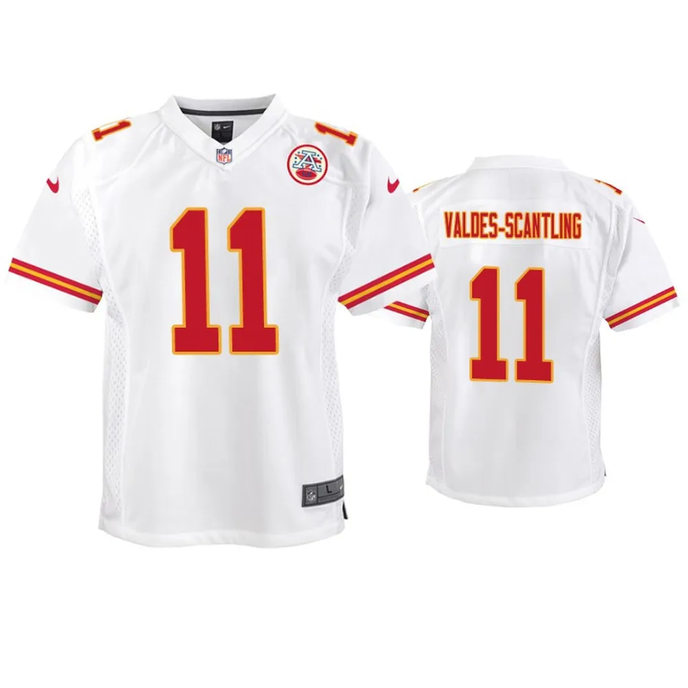 Marquez Valdes-Scantling 11 Kansas City Chiefs Youth Game Jersey – White Jersey