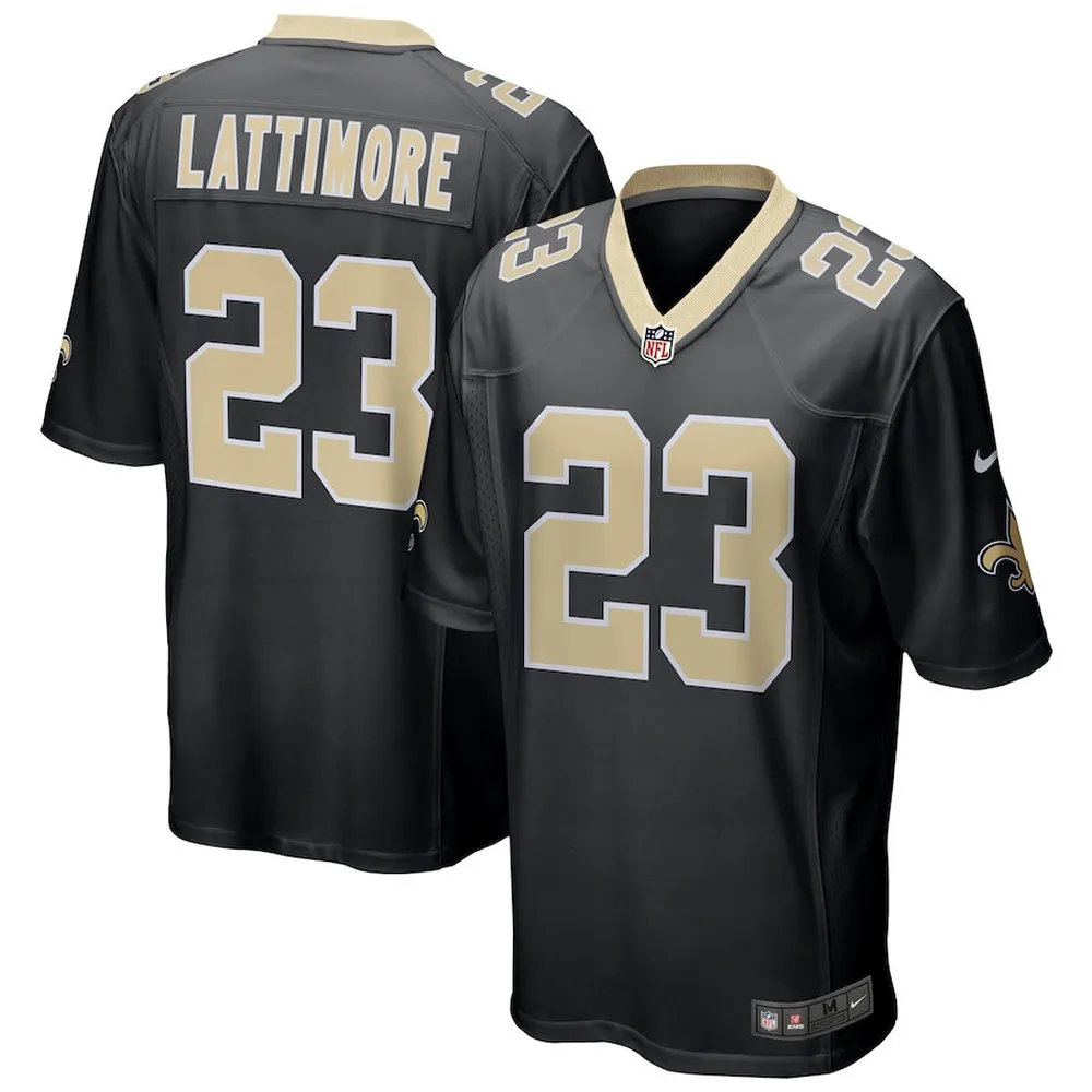 Marshon Lattimore 23 New Orleans Saints Men’s Game Jersey – Black