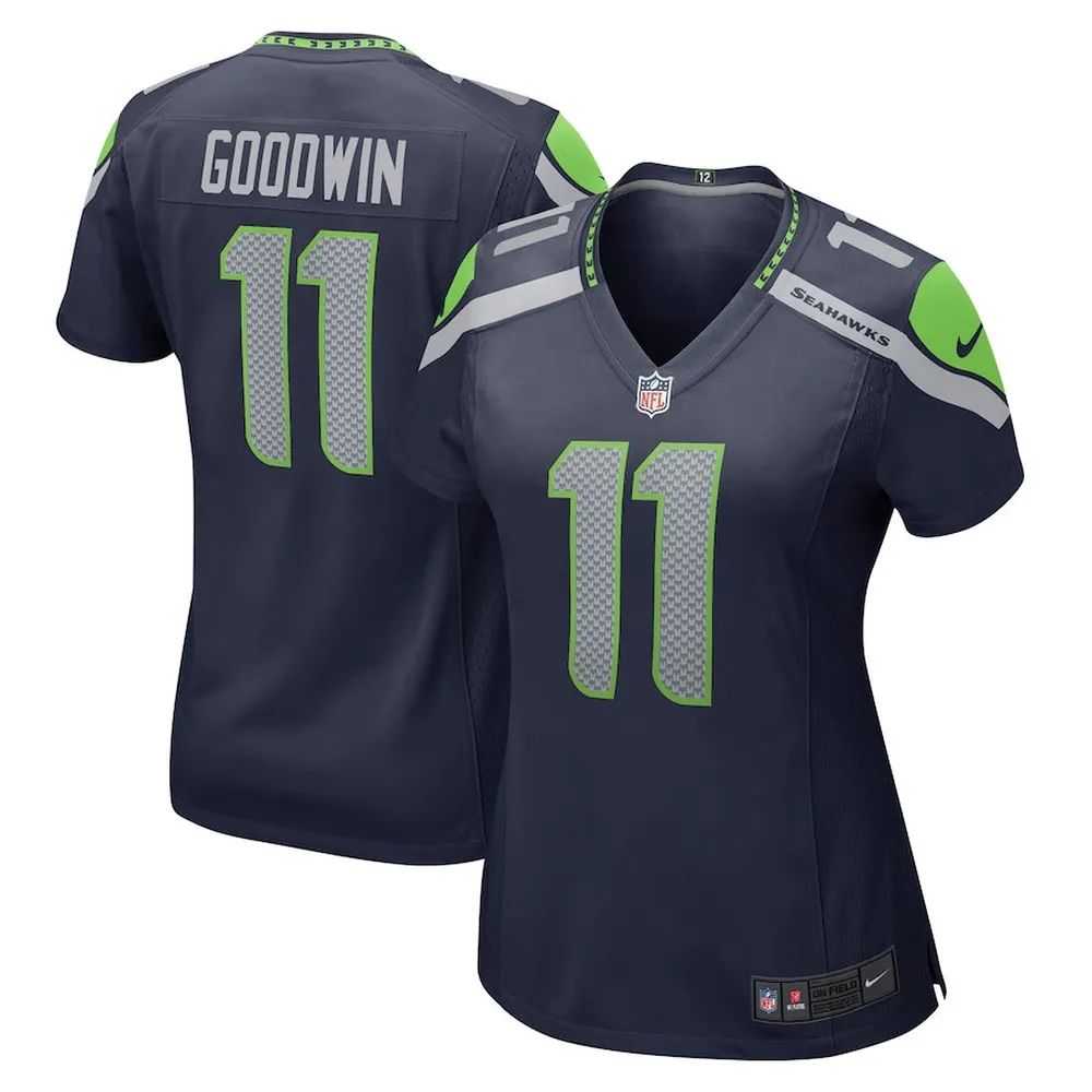 Marquise Goodwin 11 Seattle Seahawks Women’s Home Game Player Jersey – College Navy