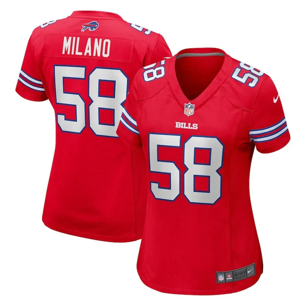 Matt Milano 58 Buffalo Bills Women’s Alternate Game Jersey – Red