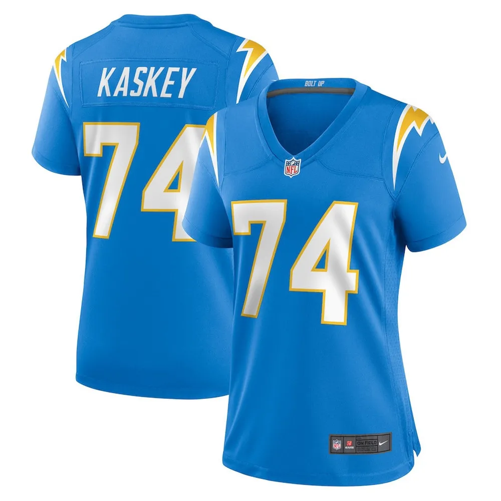 Matt Kaskey 74 Los Angeles Chargers Women’s Team Game Jersey – Powder Blue