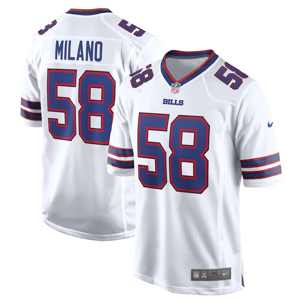 Matt Milano 58 Buffalo Bills Away Game Player Jersey – White