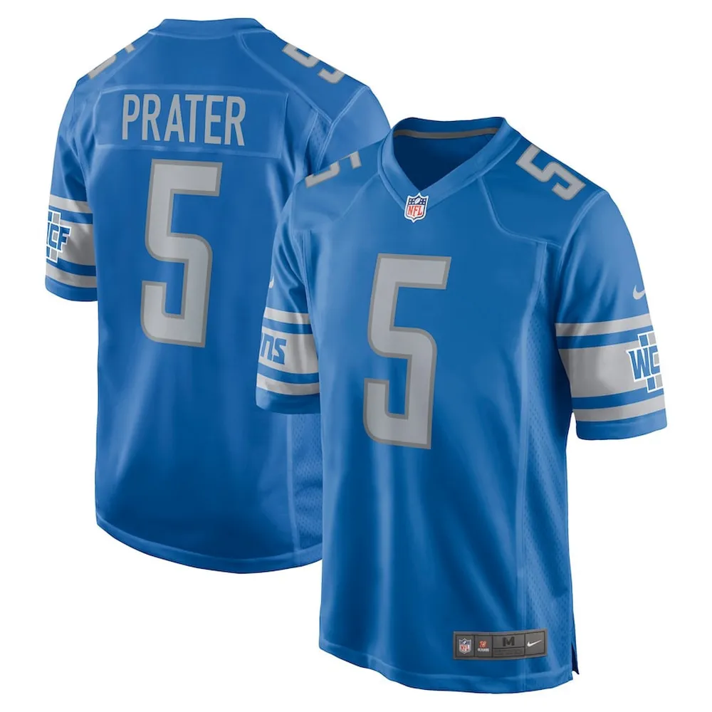 Matt Prater 5 Detroit Lions Men Game Jersey – Blue