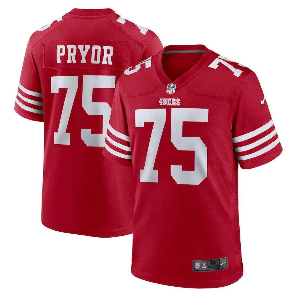 Matt Pryor 75 San Francisco 49ers Game Jersey – Scarlet