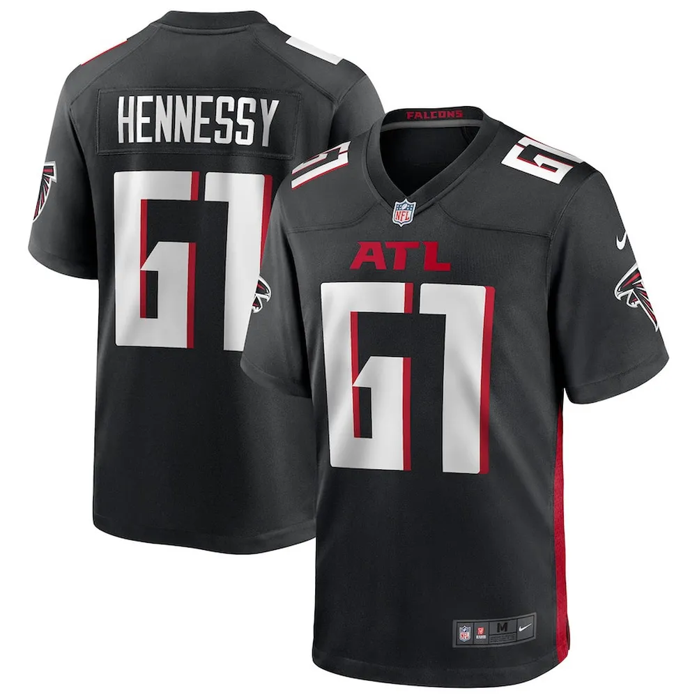 Matt Hennessy 61 Atlanta Falcons Men’s Game Jersey – Black