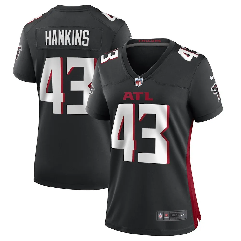 Matt Hankins Atlanta Falcons Women’s Game Player Jersey – Black