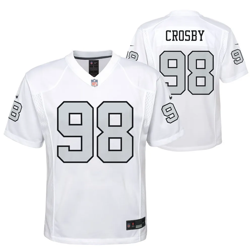 Maxx Crosby 98 Las Vegas Raiders YOUTH Game Jersey – White