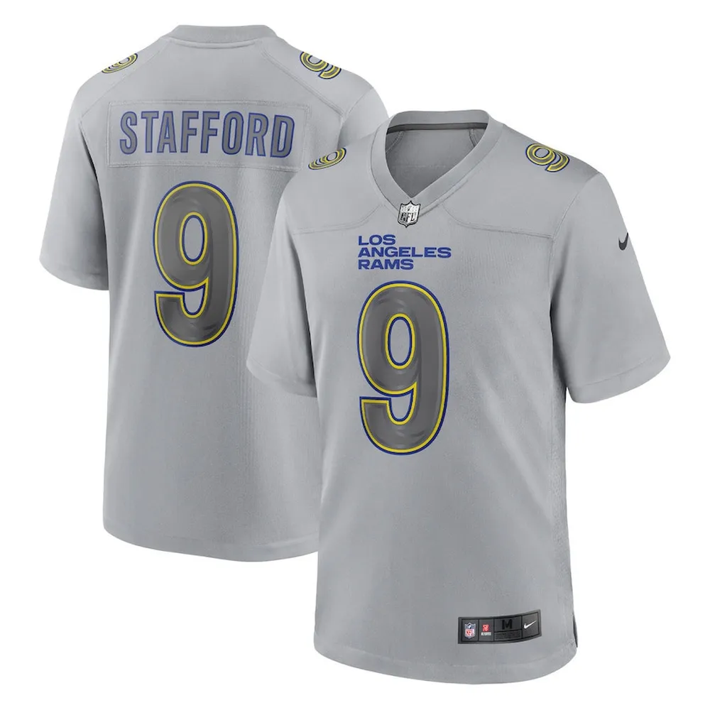 Matthew Stafford 9 Los Angeles Rams Atmosphere Fashion Game Jersey – Gray