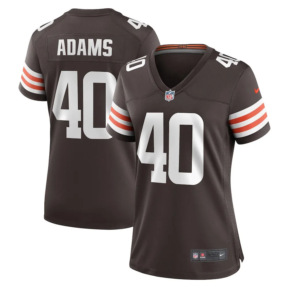 Matthew Adams 40 Cleveland Browns Women Team Game Jersey – Brown