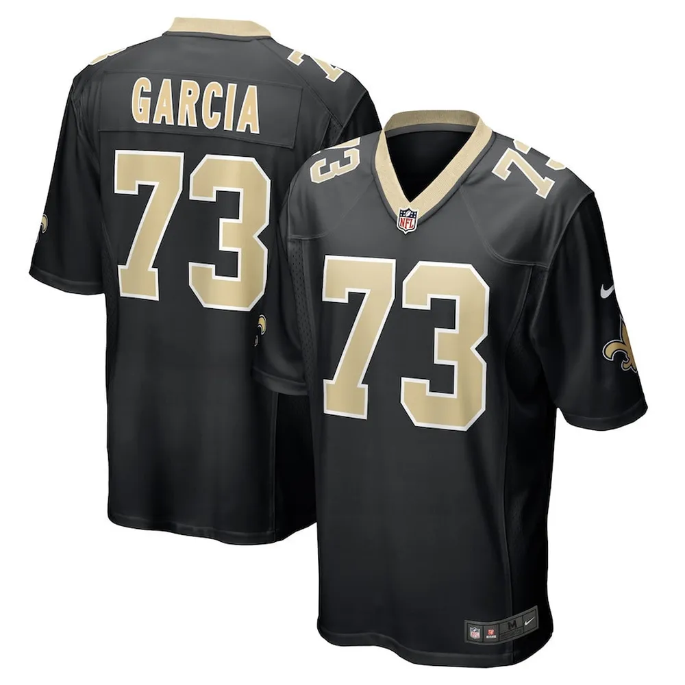 Max Garcia 73 New Orleans Saints Men’s Game Jersey – Black