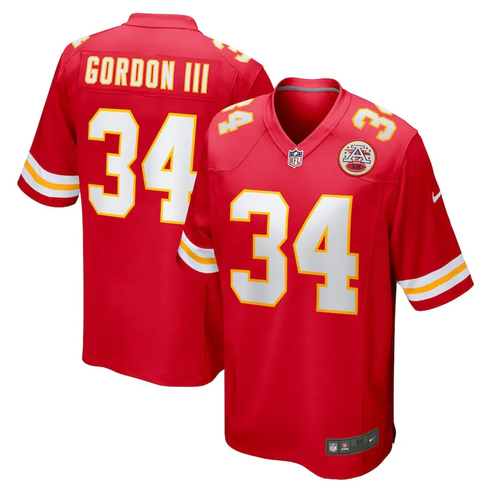 Melvin Gordon III 34 Kansas City Chiefs Home Game Player Jersey – Red