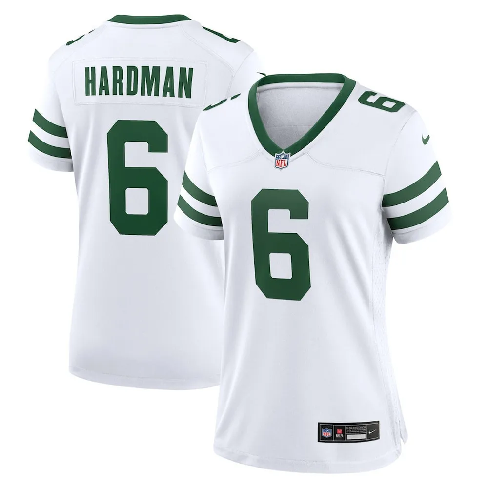 Mecole Hardman 6 New York Jets Women’s Player Game Jersey – White