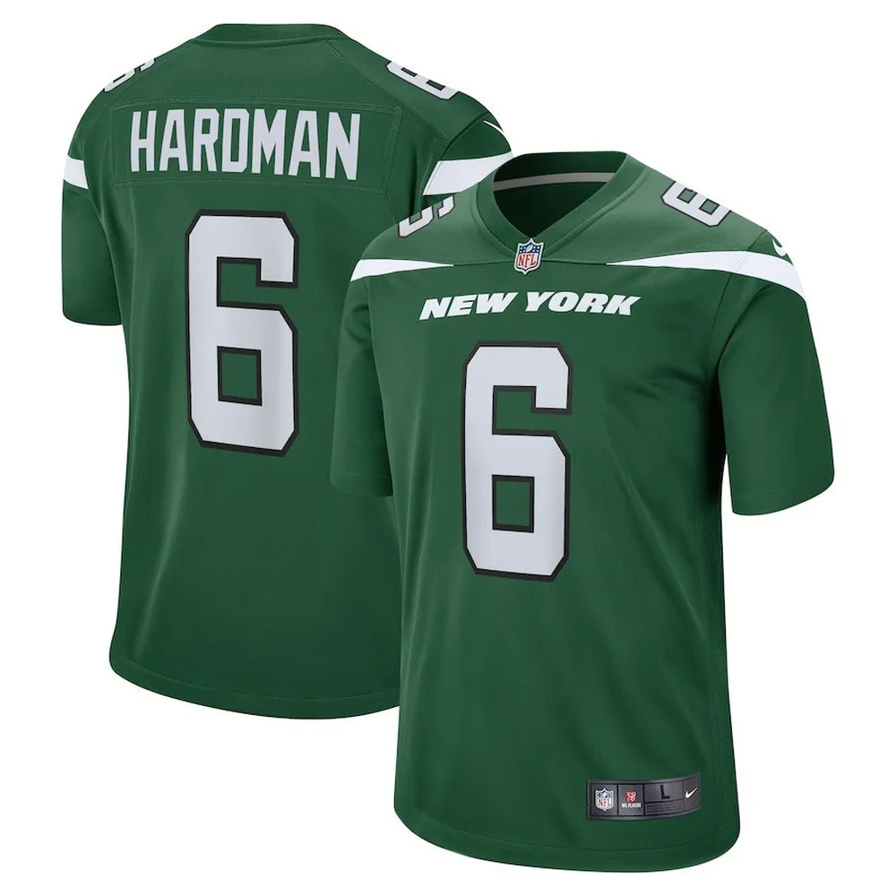 Mecole Hardman 6 New York Jets Game Jersey – Gotham Green