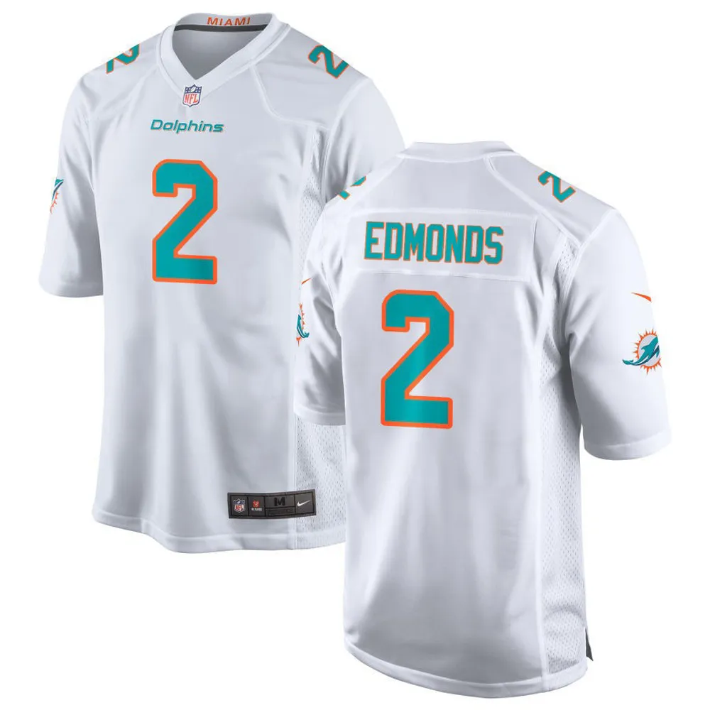 Miami Dolphins Chase Edmonds 2 Game Jersey – White Jersey