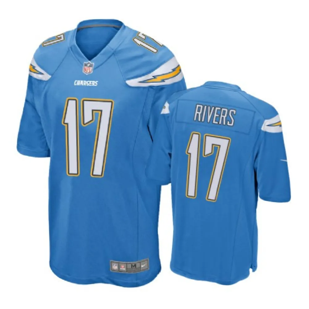 Men’s Los Angeles Chargers 17 Philip Rivers Powder Blue Game Jersey