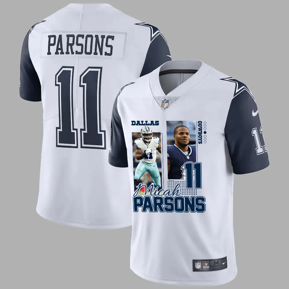 Micah Parsons 11 Dallas Cowboys Art Design Game Jersey – Men, White