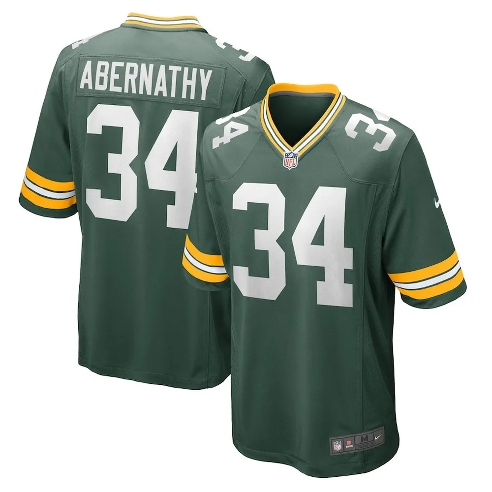 Micah Abernathy Green Bay Packers Game Player Jersey – Green