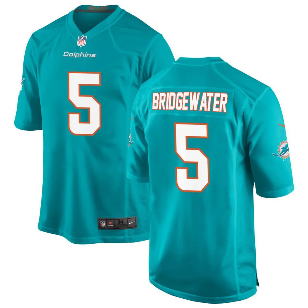 Miami Dolphins Teddy Bridgewater 5 Game Jersey – Aqua Jersey