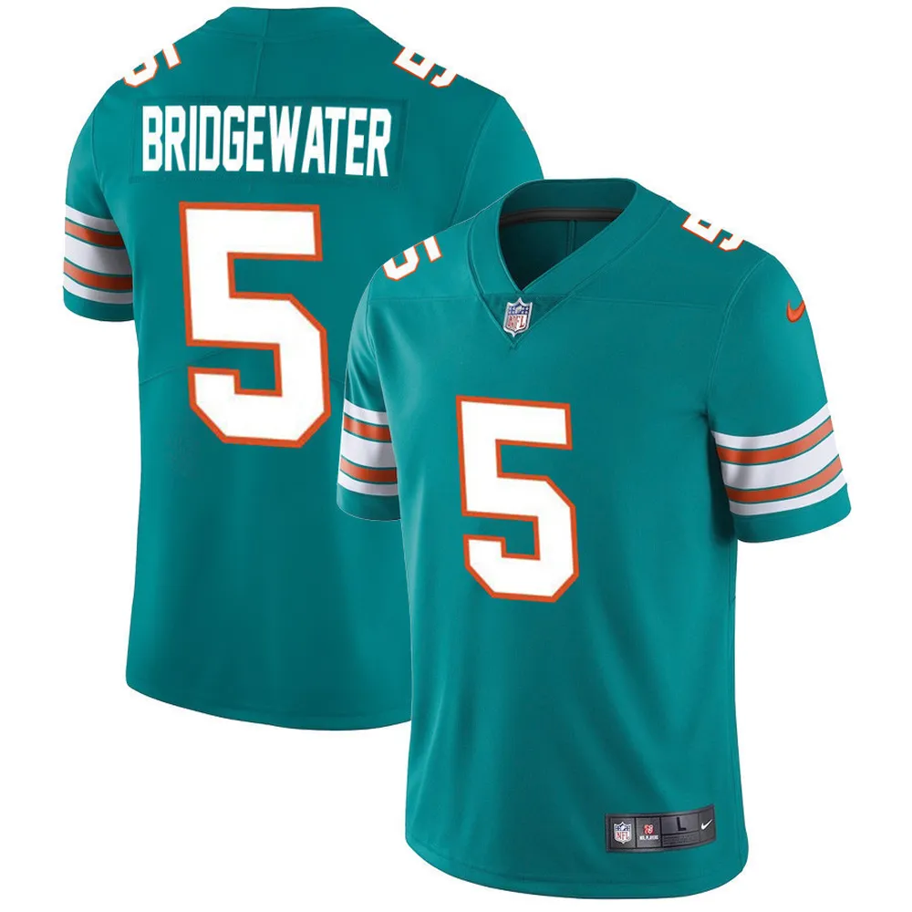 Miami Dolphins Teddy Bridgewater 5 Alternate Game Jersey – Aqua Jersey