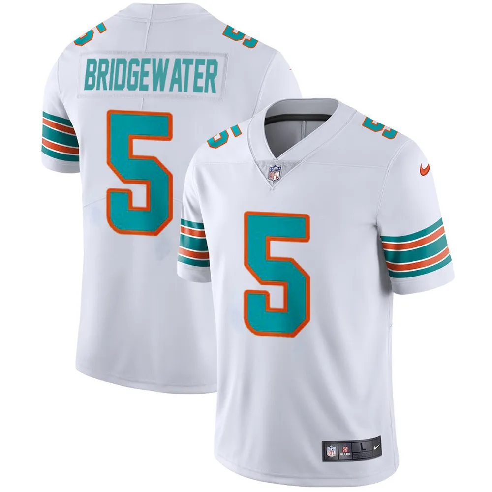 Miami Dolphins Teddy Bridgewater 5 Alternate Game Jersey – White Jersey