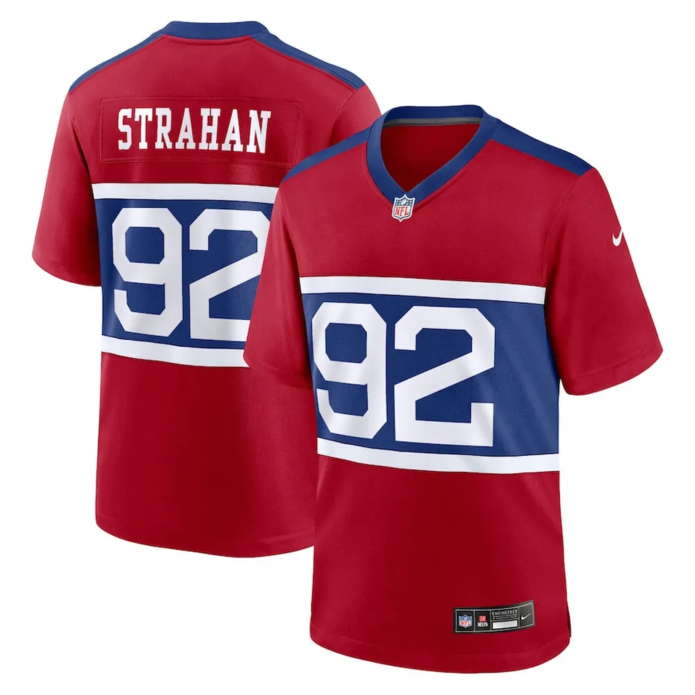 Michael Strahan 92 New York Giants Alternate Player Game Jersey – Century Red