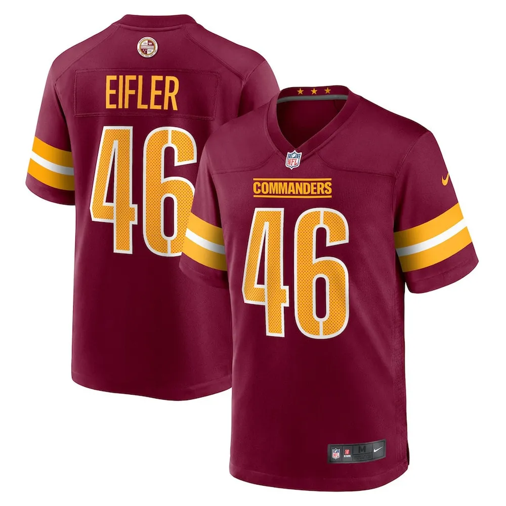 Milo Eifler Washington Commanders Game Player Jersey – Burgundy