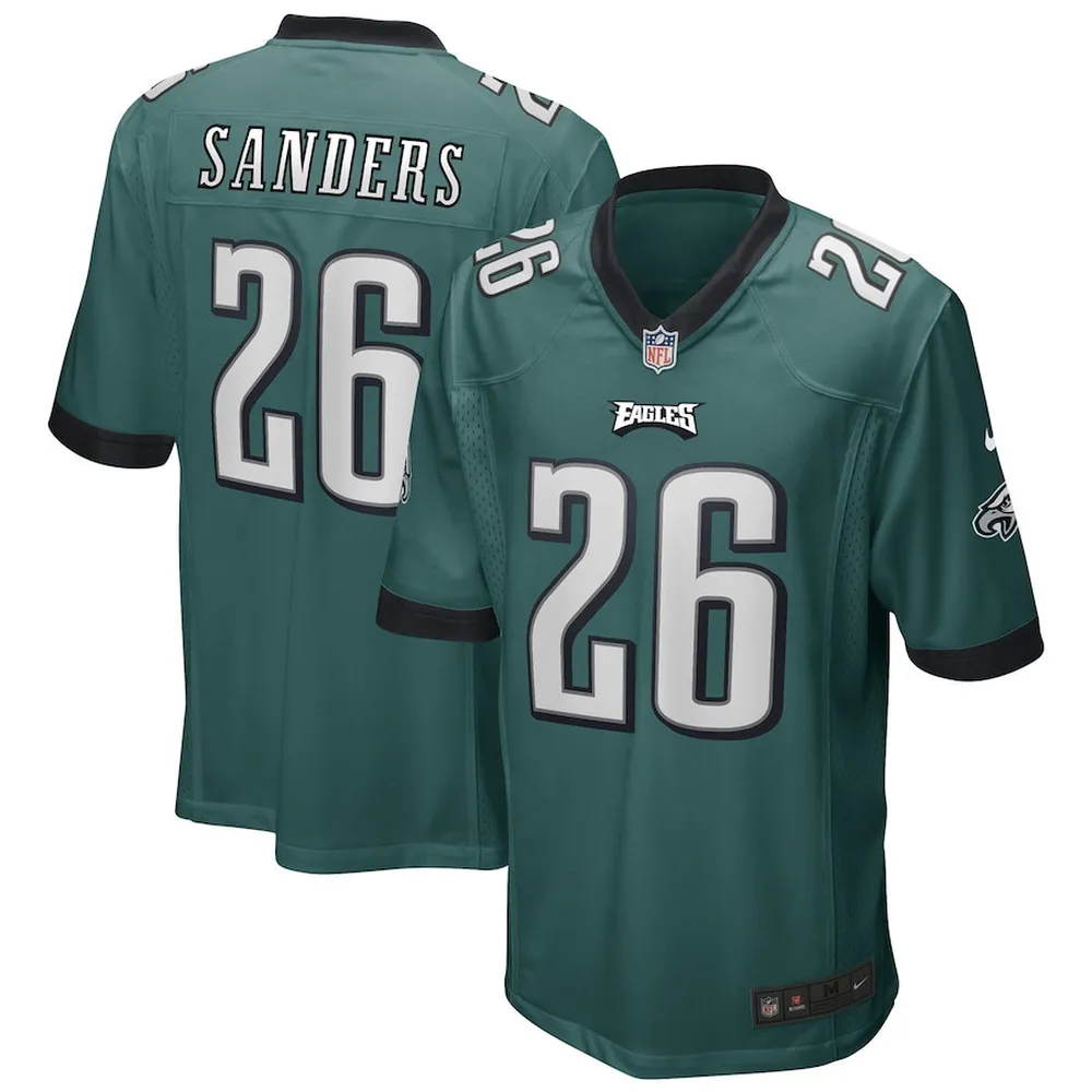 Miles Sanders 26 Philadelphia Eagles Game Player Jersey – Midnight Green