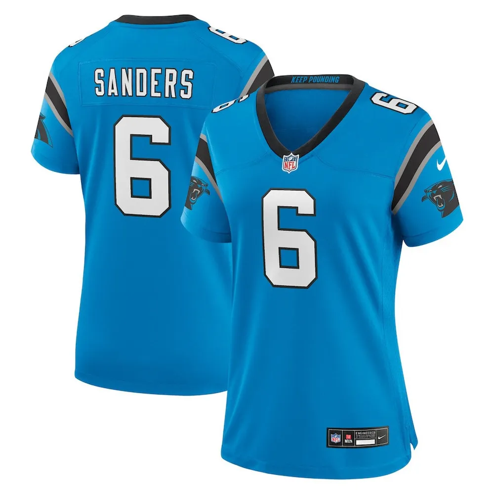 Miles Sanders 6 Carolina Panthers Women’s Team Game Jersey – Blue