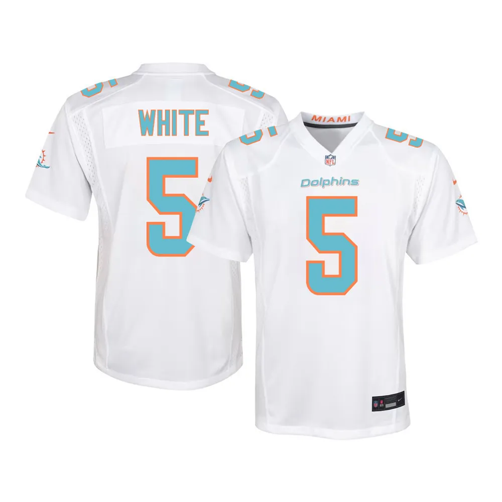 Mike White 5 Miami Dolphins Youth Game Jersey – White