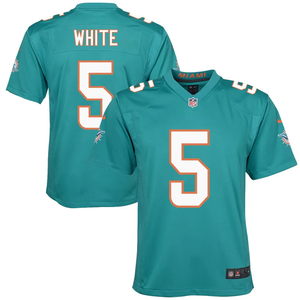 Mike White 5 Miami Dolphins Youth Game Jersey – Aqua