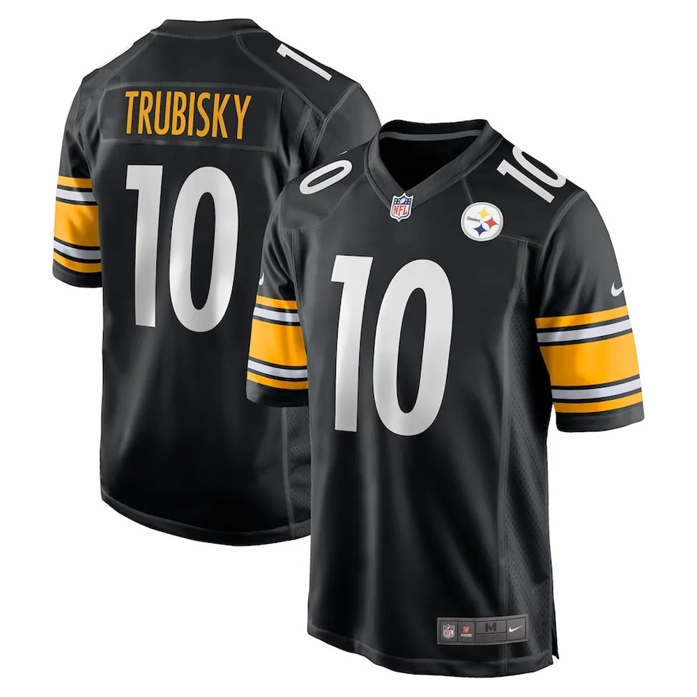 Mitchell Trubisky 10 Pittsburgh Steelers Game Jersey – Black