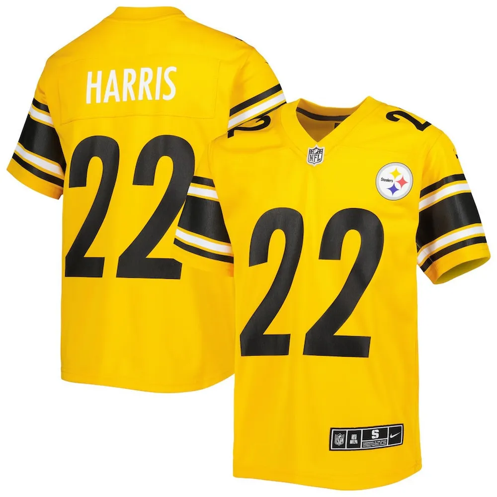 Najee Harris 22 Pittsburgh Steelers Youth Inverted Game Jersey – Gold